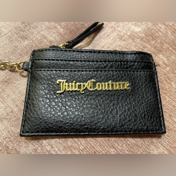 Juicy Couture Black Leather Card Holder - Picture 1 of 7